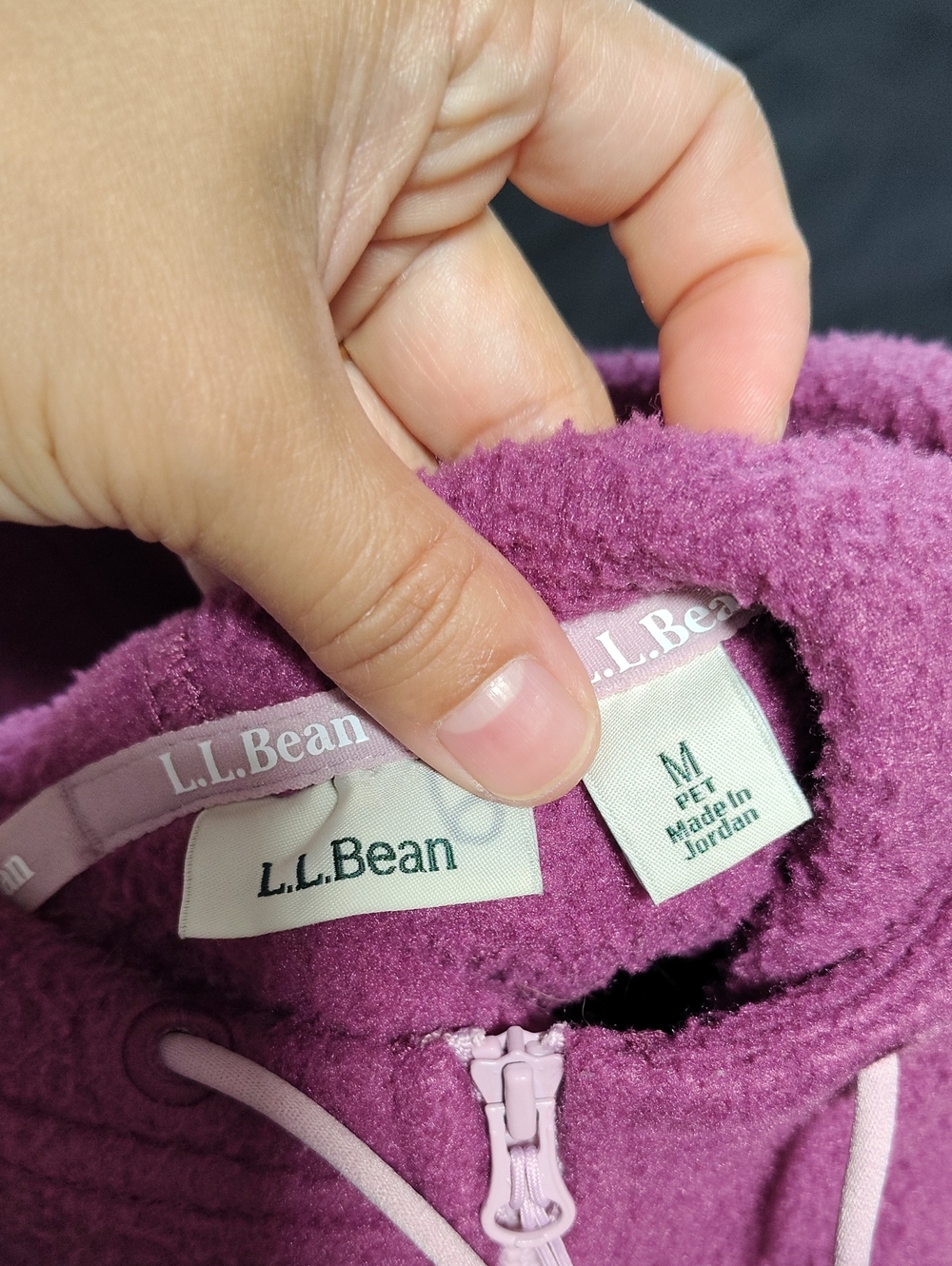 LL Bean Katahdin Fleece Half Zip Pullover Hoodie Size M Petite Outdoor Granola - Picture 9 of 14